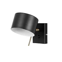 Бра с выключателем Sebastian A7051AP-1BK Arte Lamp чёрный на 1 лампу, основание чёрное в стиле скандинавский современный 