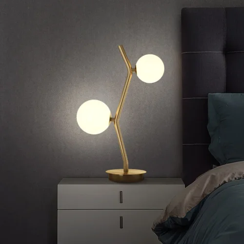 Настольная лампа MATHIA TAB 212693-23 ImperiumLoft белая на 2 лампы, основание латунь металл в стиле современный фото 8 Настольная лампа MATHIA TAB 212693-23 ImperiumLoft белая на 2 лампы, основание латунь металл в стиле современный фото 8