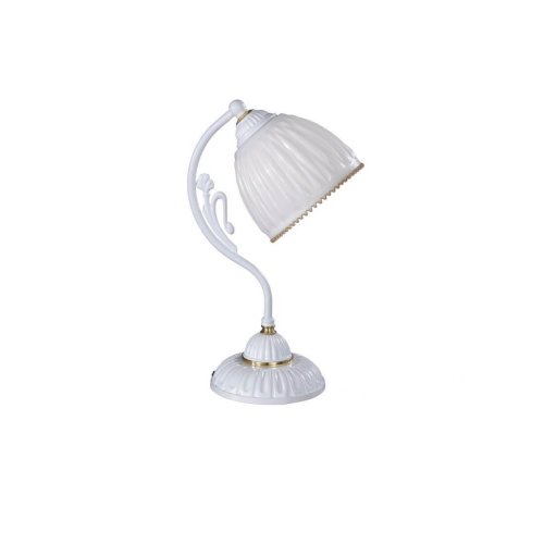 Настольная лампа P 9601 Reccagni Angelo белая 1 лампа, основание белое латунь в стиле классический 