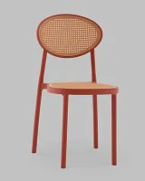 Стул Junie, пластиковый, красный УТ000040847 Stool Group, коричневый/пластик, ножки/металл/красный, размеры - *870****