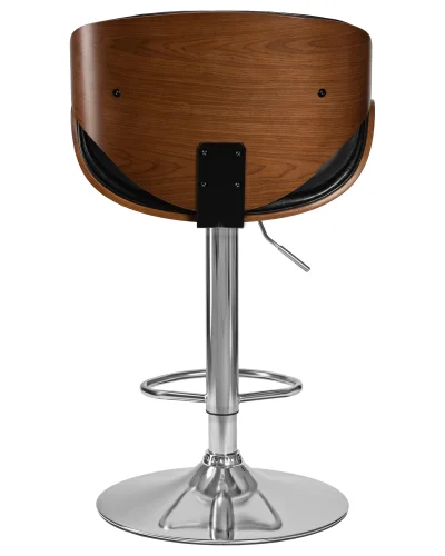 Стул барный набор 2 шт. SET-2 4905-LMZ KARTER, цвет сиденья черный, цвет каркаса сиденья коричневое дерево, цвет основания хром Dobrin, /экокожа, ножки/металл/хром, размеры - 920*1120***520* фото 6 Стул барный набор 2 шт. SET-2 4905-LMZ KARTER, цвет сиденья черный, цвет каркаса сиденья коричневое дерево, цвет основания хром Dobrin, /экокожа, ножки/металл/хром, размеры - 920*1120***520* фото 6