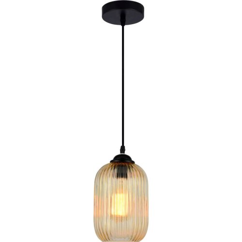 Светильник подвесной Eraclio 2054/03/01P Stilfort янтарный 1 лампа, основание чёрное в стиле современный 