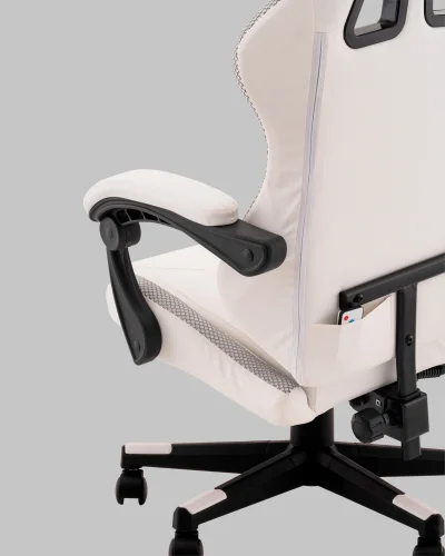 Кресло спортивное TopChairs Druid, белый УТ000039468 Stool Group, белый/экокожа, ножки/полимер/чёрный, размеры - 1170*1270**** фото 12