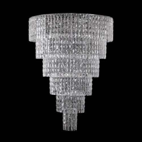 Люстра каскадная хрустальная Bergamo E 1.11.120.201 N Dio D'Arte прозрачная на 43 лампы, основание никель в стиле классический арт-деко 