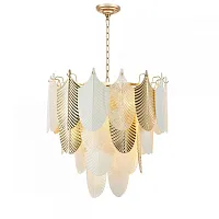 Люстра подвесная Pulcher 2619-19P Favourite золотая белая на 19 ламп, основание золотое в стиле классика арт-деко 