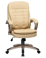 Офисное кресло для руководителей 106B-LMR DONALD, цвет бежевый Dobrin, бежевый/экокожа, ножки/металл/бежевый, размеры - 1030*1110***720*720