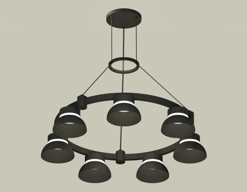 Светильник подвесной XR92051401 Ambrella light чёрный 7 ламп, основание чёрное в стиле хай-тек современный 
