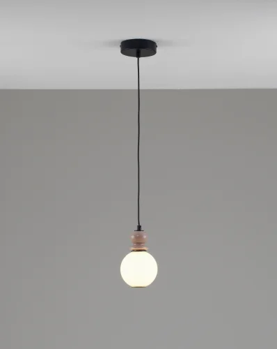 Светильник подвесной LED Glaze V11698-PL Moderli белый на 1 лампу, основание чёрное в стиле современный фото 2