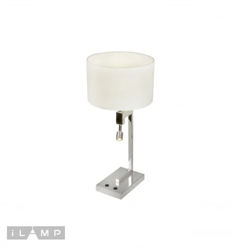 Настольная лампа City TJ001 CR iLamp белая 1 лампа, основание хром металл в стиле современный американский для чтения фото 3