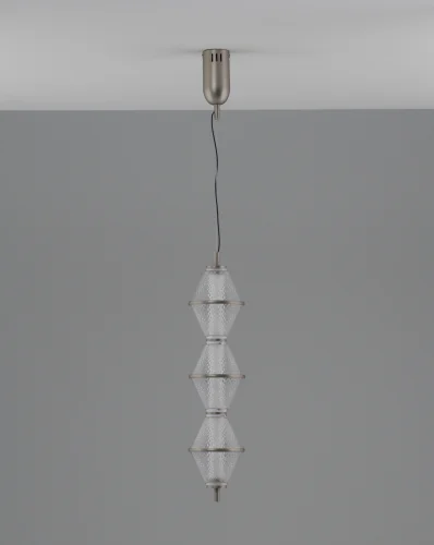 Светильник подвесной LED Senta V11366-PL Moderli прозрачный на 1 лампу, основание хром в стиле современный фото 2
