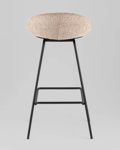 Стул барный Nita, букле кофейный УТ000040262 Stool Group, бежевый коричневый/букле, ножки/металл/чёрный, размеры - ***** фото 5