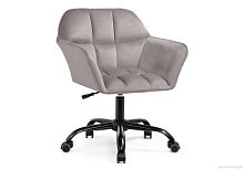 Компьютерное кресло Анко серое  566500 Woodville, серый/велюр, ножки/пластик/чёрный, размеры - *860***630*600