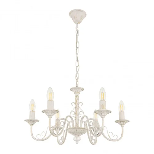 Люстра подвесная AM342620 342620/6 WT+G Arte Milano без плафона на 6 ламп, основание белое патина в стиле классический Люстра подвесная AM342620 342620/6 WT+G Arte Milano без плафона на 6 ламп, основание белое патина в стиле классический