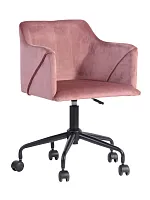 Стул офисный JAMAL, розовый УТ000005375 Stool Group, розовый/велюр, ножки/металл/чёрный, размеры - ****515*520