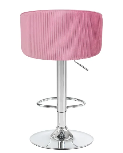 Стул барный 5025-LM DARCY,  цвет сиденья розовый (1922-16), цвет основания хром Dobrin, розовый/велюр, ножки/металл/хром, размеры - 860*1070***510*460 фото 5