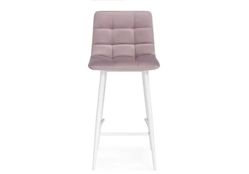 Полубарный стул Чилли К розовый / белый 511410 Woodville, розовый/велюр, ножки/металл/белый, размеры - ****430*420 фото 2