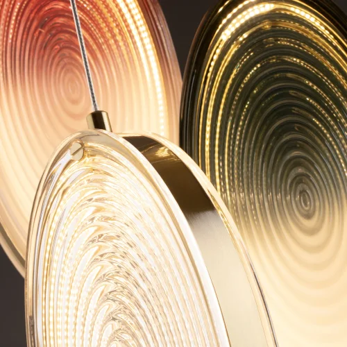 Светильник подвесной LED Lolli FR6139PL-L24BS Freya разноцветный на 1 лампу, основание латунь в стиле современный каскад фото 7