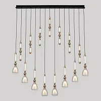 Светильник подвесной LED Veil LSP-7498 Lussole белый на 1 лампу, основание золотое в стиле современный линейный