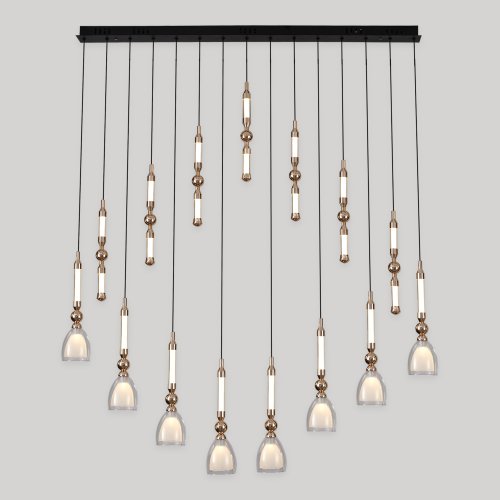 Светильник подвесной LED Veil LSP-7498 Lussole белый на 1 лампу, основание золотое в стиле современный линейный Светильник подвесной LED Veil LSP-7498 Lussole белый на 1 лампу, основание золотое в стиле современный линейный