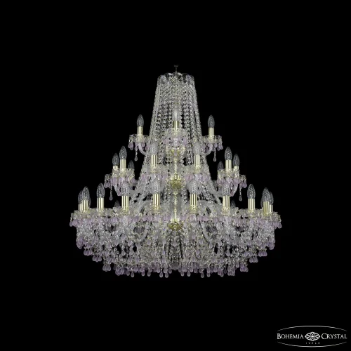 Люстра подвесная 1410/20+10+5/360/3d G V7010 Bohemia Ivele Crystal без плафона на 35 ламп, основание золотое в стиле классический виноград