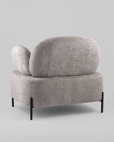Кресло Кэнди ткань букле светло-серый УТ000040026 Stool Group, серый/букле, ножки/металл/чёрный, размеры - *790*790**860*мм фото 4