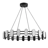 Люстра подвесная LED Ovela 8342/40L Lumion белая на 1 лампу, основание чёрное в стиле минимализм современный хай-тек кольца Люстра подвесная LED Ovela 8342/40L Lumion белая на 1 лампу, основание чёрное в стиле минимализм современный хай-тек кольца