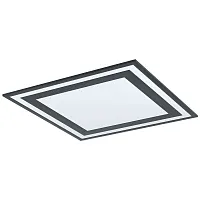 Светильник потолочный LED Savatarila 99039 Eglo чёрный белый на 1 лампу, основание чёрное в стиле хай-тек современный квадраты