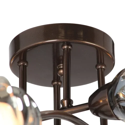 Люстра потолочная V4925-7/8PL Vitaluce янтарная на 8 ламп, основание бронзовое в стиле арт-деко фото 4