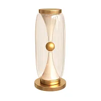 Настольная лампа LED Sterzo 1244/17 TL-20 Divinare янтарная на 1 лампу, основание латунь металл в стиле современный 