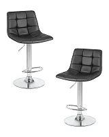 Стул барный набор 2 шт. SET-2 5017-LM TAILOR, цвет сиденья черный, цвет основания хром Dobrin, /экокожа, ножки/металл/хром, размеры - 920*1130***470*490 Стул барный набор 2 шт. SET-2 5017-LM TAILOR, цвет сиденья черный, цвет основания хром Dobrin, /экокожа, ножки/металл/хром, размеры - 920*1130***470*490