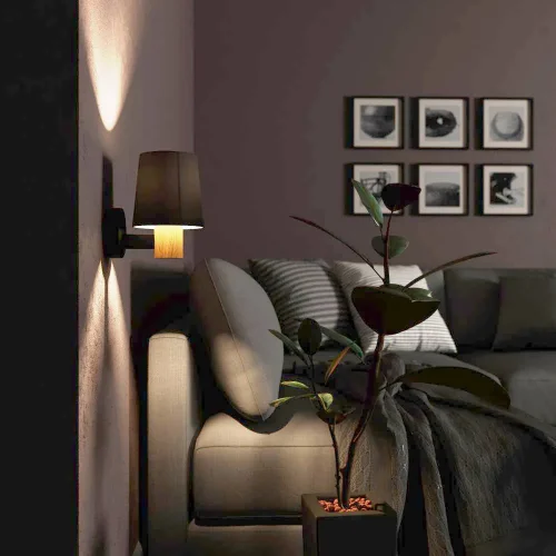 Бра Edale 43783 Eglo коричневый на 1 лампа, основание чёрное в стиле кантри современный  фото 2