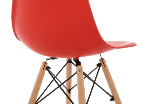 Пластиковый стул Eames PC-015 красный 11180 Woodville, красный/, ножки/массив бука/натуральный, размеры - ****460*490 фото 5