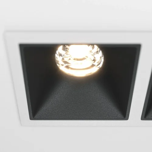 Светильник точечный Alfa LED DL043-02-10W3K-D-SQ-WB Maytoni белый чёрный 2 лампы, основание белое чёрное в стиле современный  фото 3