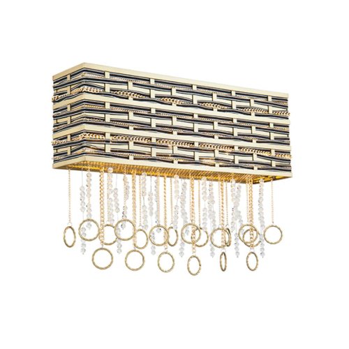 Бра PERSO W4930.3 gold&black Lucia Tucci бежевый на 3 лампы, основание золотое в стиле арт-деко Бра PERSO W4930.3 gold&black Lucia Tucci бежевый на 3 лампы, основание золотое в стиле арт-деко