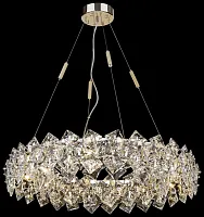 Люстра подвесная Norma WE155.12.303 Wertmark прозрачная на 12 ламп, основание золотое в стиле арт-деко современный кольца