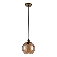 Светильник подвесной Memoria V000089 Indigo коричневый 1 лампа, основание бронзовое в стиле классический шар выдувное
