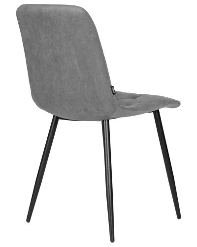 Стул обеденный 006 DOBRIN CHILLY ROMBO, цвет сиденья серый Simple 33, цвет основания черный Dobrin, серый/велюр, ножки/металл/чёрный, размеры - ****460*550 фото 4