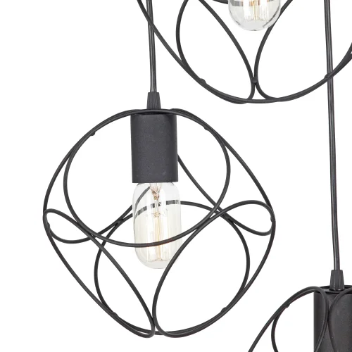 Светильник подвесной V4970/3S Vitaluce без плафона 3 лампы, основание чёрное в стиле лофт  фото 2