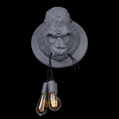 Бра Gorilla 10178 Grey LOFT IT без плафона на 3 лампы, основание серое в стиле современный обезьяна фото 2