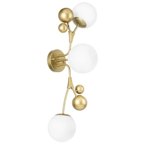 Бра Croco 815533 Lightstar белый на 3 лампы, основание золотое в стиле современный флористика арт-деко 
