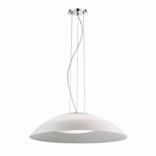Светильник подвесной LENA SP3 D64 BIANCO Ideal Lux белый на 3 лампы, основание хром в стиле современный 