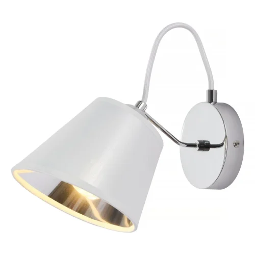 Бра Amber MR1630-1W MyFar белый на 1 лампа, основание хром в стиле лофт современный  фото 2