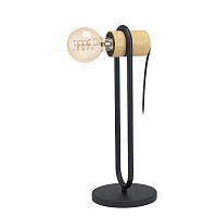Настольная лампа Chieveley 43543 Eglo без плафона 1 лампа, основание чёрное дерево металл в стиле лофт современный 