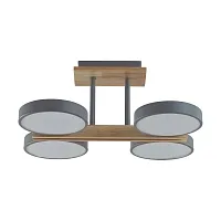 Светильник потолочный LED Plato 8031/72CL Lumion серый на 1 лампу, основание бежевое серое в стиле скандинавский 
