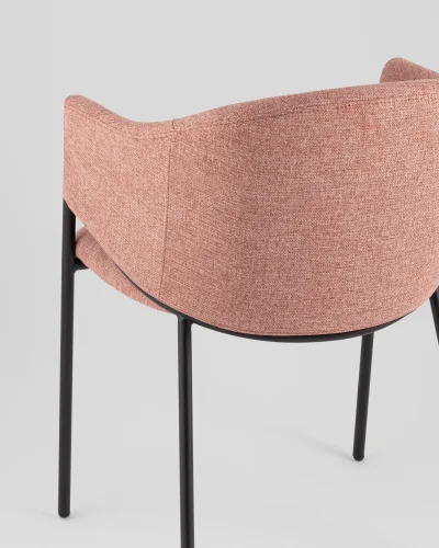 Стул обеденный Carmel, пыльно-розовый УТ000039557 Stool Group, розовый/шенилл, ножки/металл/чёрный, размеры - *790***540*600 фото 5
