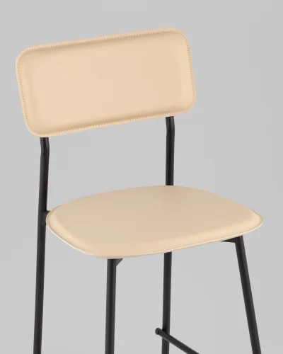 Стул барный Mikkie, бежевый УТ000039224 Stool Group, бежевый/экокожа, ножки/металл/чёрный, размеры - ***** фото 6