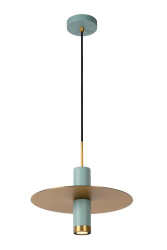 Светильник подвесной Selin 03322/01/37 Lucide бронзовый зелёный 1 лампа, основание бронзовое зелёное в стиле современный трубочки