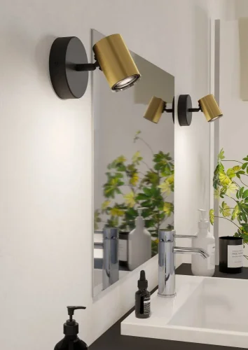 Бра Consuma 300583 Eglo латунь на 1 лампу, основание чёрное в стиле современный фото 2 Бра Consuma 300583 Eglo латунь на 1 лампу, основание чёрное в стиле современный фото 2