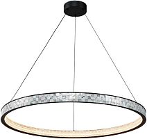 Светильник подвесной LED Shelty 4704-8P Favourite белый бежевый на 1 лампу, основание чёрное в стиле современный кольца