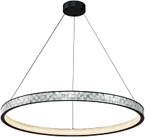 Светильник подвесной LED Shelty 4704-8P Favourite белый бежевый на 1 лампу, основание чёрное в стиле современный кольца